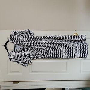 Talbots Black & White Faux-Wrap Dress 3x